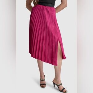 NEW DKNY pleated asymmetric midi skirt size L